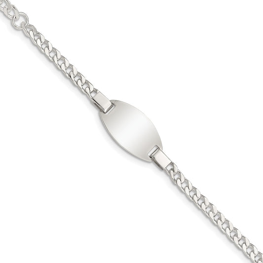Sterling Silver Childrens 5in Plus 1in Ext ID Bracelet