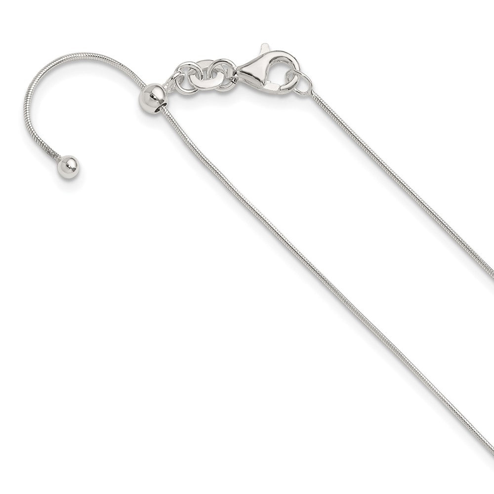 Sterling Silver Polished .75mm Snake Adjustable Necklace