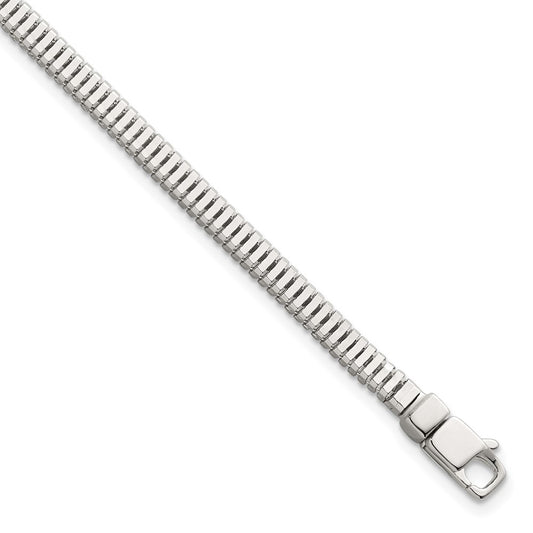 Sterling Silver Polished Fancy 3.5mm Square Link 8 Inch Bracelet