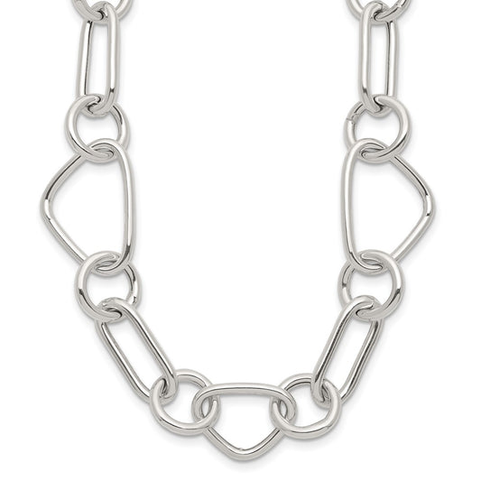 Sterling Silver Polished 17.5in Fancy Link Necklace