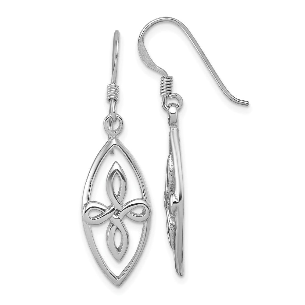 Sterling Silver Rhodium-plated Polished Fancy Dangle Earrings