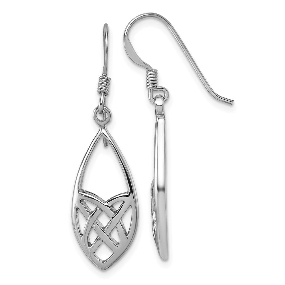 Sterling Silver Rhodium-plated Polished Fancy Dangle Earrings