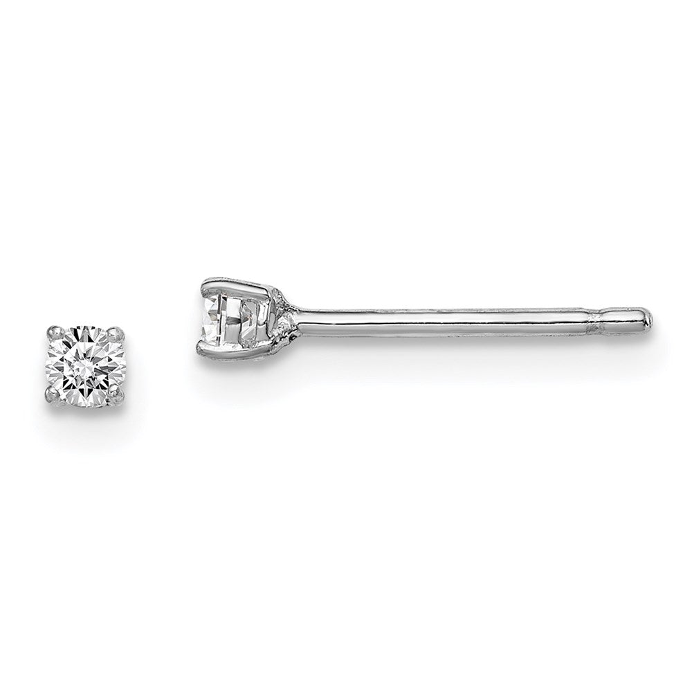Sterling Silver Rhodium-plated Madi K 2.5mm Round CZ Stud Earrings