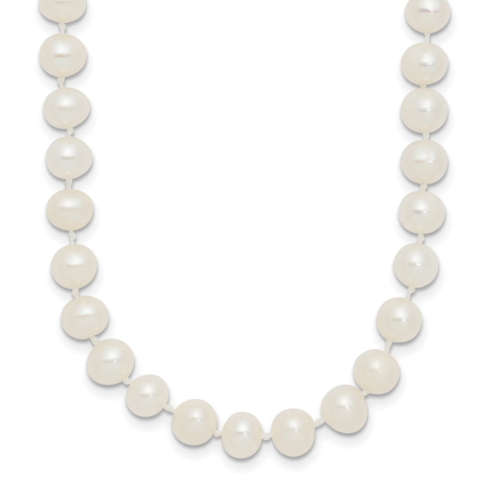 Sterling Silver Rhodium 5-6mm White FW Cultured Pearl Necklace