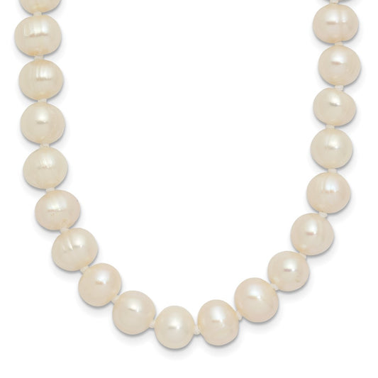6-7mm White Semi-round Freshwater Cultured Pearl Endless Necklace