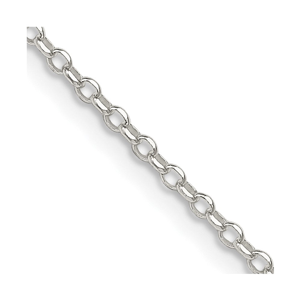 Sterling Silver 1.75mm Diamond-cut w/2in ext. Rolo Cable Chain