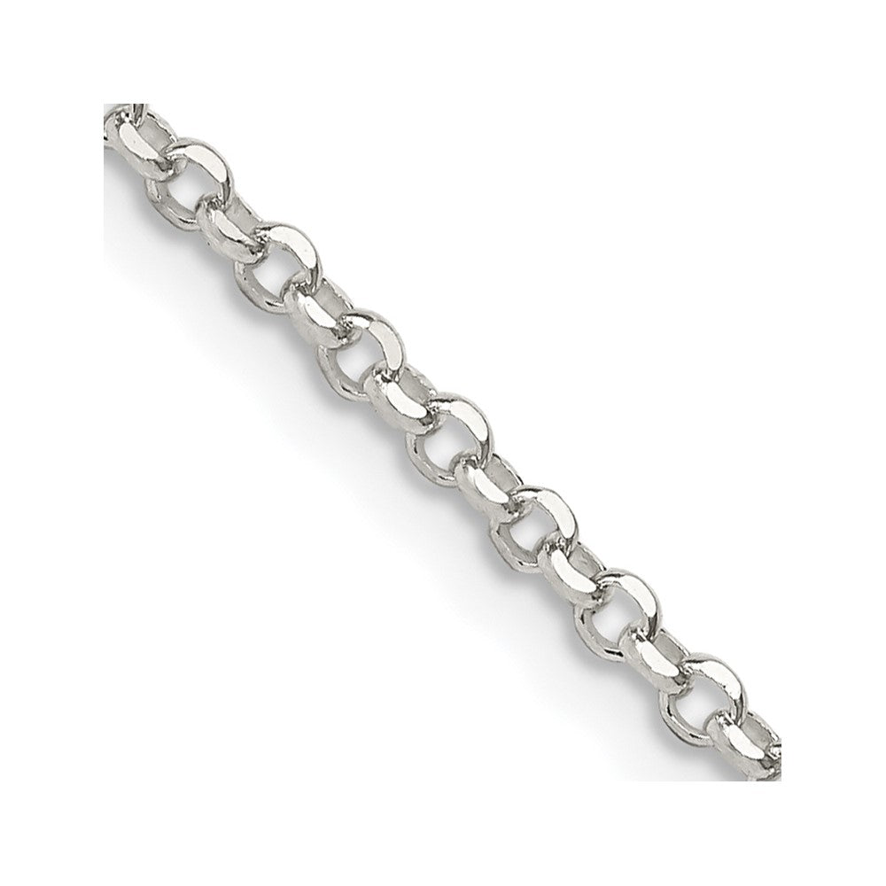 Sterling Silver 2.2mm Diamond-cut w/2in ext. Rolo Cable Chain