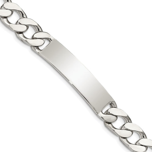 Sterling Silver 8.5inch Polished Engraveable Curb Link ID Bracelet