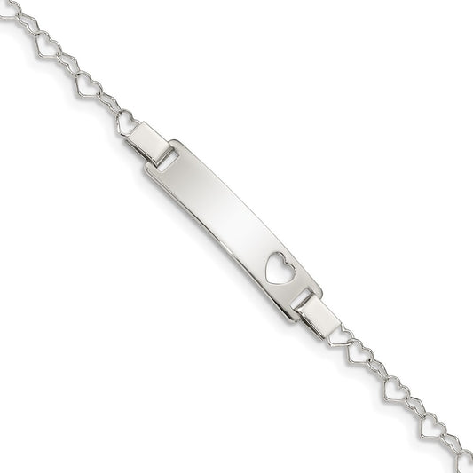 Sterling Silver Heart Baby ID Bracelet