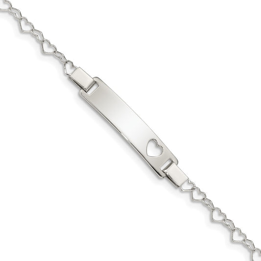 Sterling Silver Heart Baby ID Bracelet