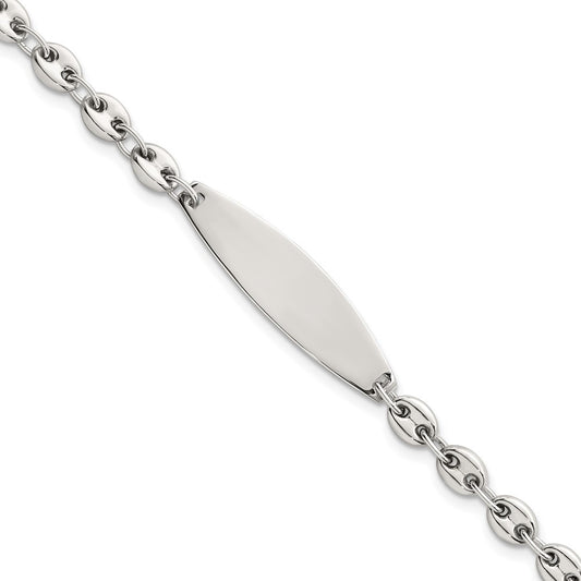 Sterling Silver Polished 5.0mm Anchor Link 7.5 Inch ID Bracelet