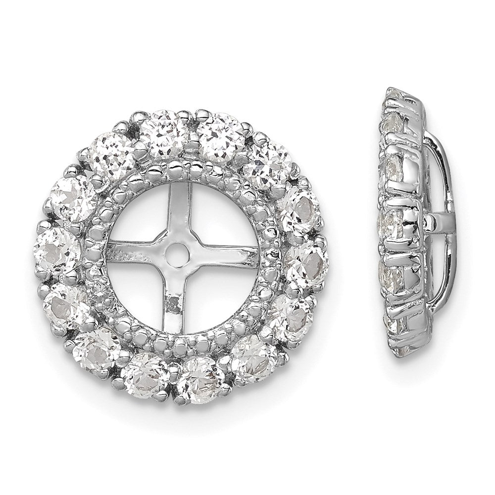 Sterling Silver Rhodium Diam. & White Topaz Earring Jacket