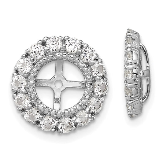 Sterling Silver Rhodium Diam. & White Topaz Earring Jacket