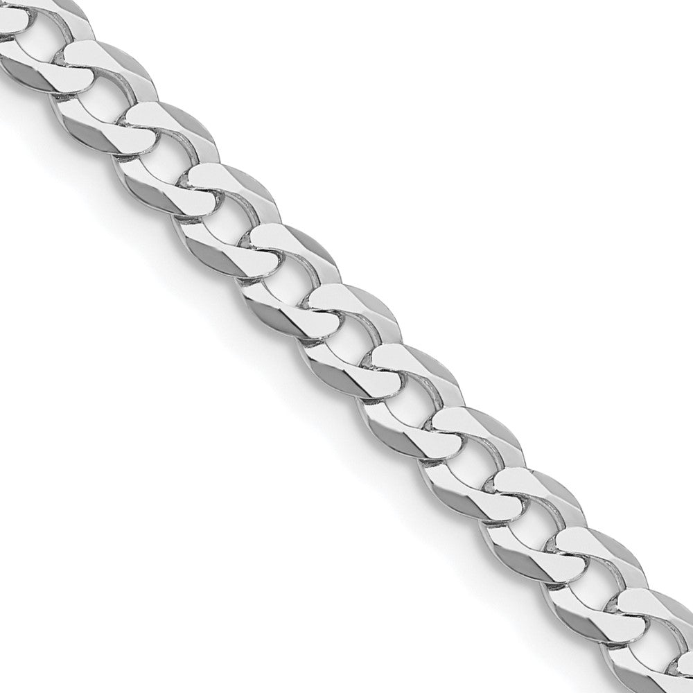 Sterling Silver Rhodium-plated 4.7mm Flat Curb Chain