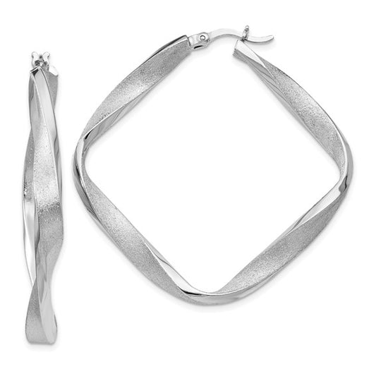 Leslie's Sterling Silver Radiant Essence Twisted Hoop Earrings