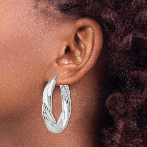 Leslie's Sterling Silver Polished Hoop Earrings