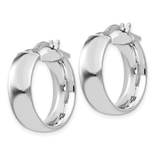 Leslie's Sterling Silver Rhodium-plated Hoop Earrings