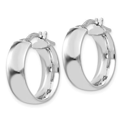 Leslie's Sterling Silver Rhodium-plated Hoop Earrings