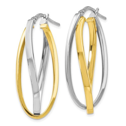 Leslie's Sterling Silver Gold-tone Polished Hoop Earrings