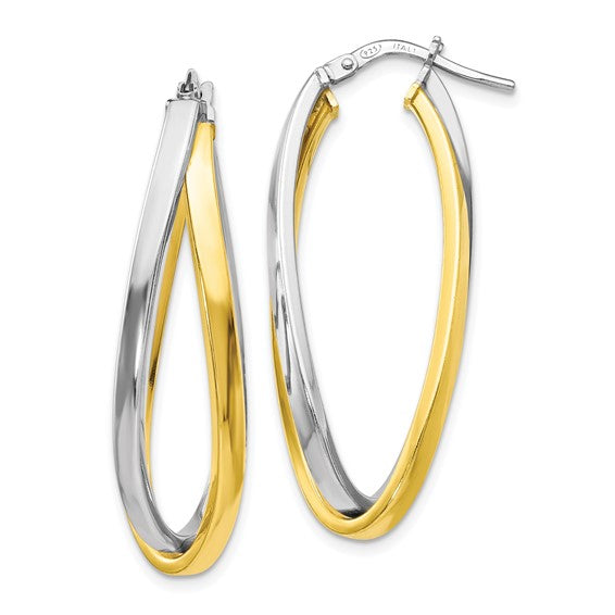 Leslie's Sterling Silver Gold-tone Polished Hoop Earrings