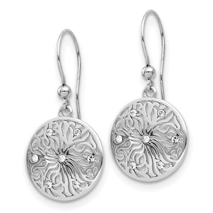 Leslie's Sterling Silver Polished CZ Dangle Earrings