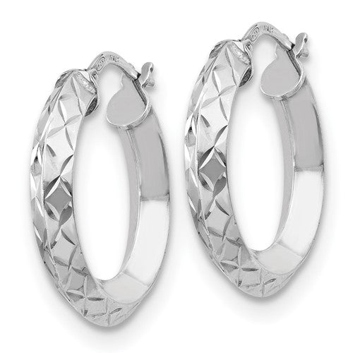 Leslie's Sterling Silver Polished and D/C Hoop Earrings