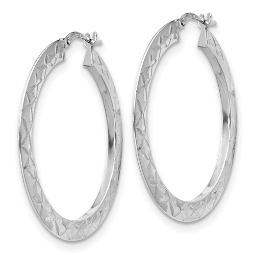 Leslie's Sterling Silver Polished and D/C Hoop Earrings