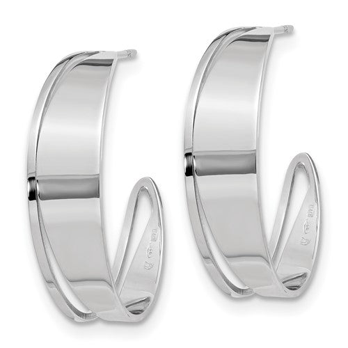 Leslie's Sterling Silver Polished Fancy Post Hoop Earrings