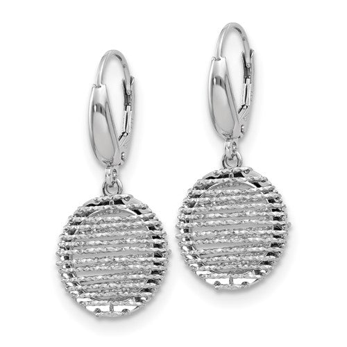 Leslie's Sterling Silver Polished D/C Open Center Leverback Earrings