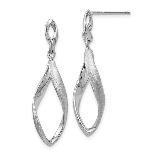 Leslie's Sterling Silver Radiant Essence Textured Post Dangle Earrings