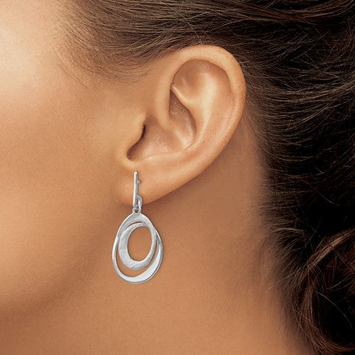 Leslie's Sterling Silver Radiant Essence Textured Post Dangle Earrings