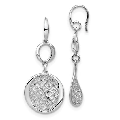 Leslie's Sterling Silver Rhodium-plated Filigree Dangle Earrings