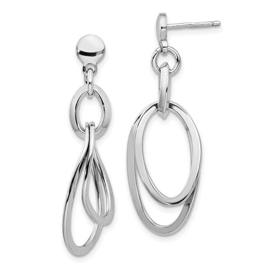 Leslie's Sterling Silver Rhodium-plated Polished Dangle Earrings