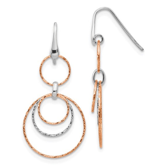 Leslie's Sterling Silver Rose-Gold-plated D/C Dangle Earrings