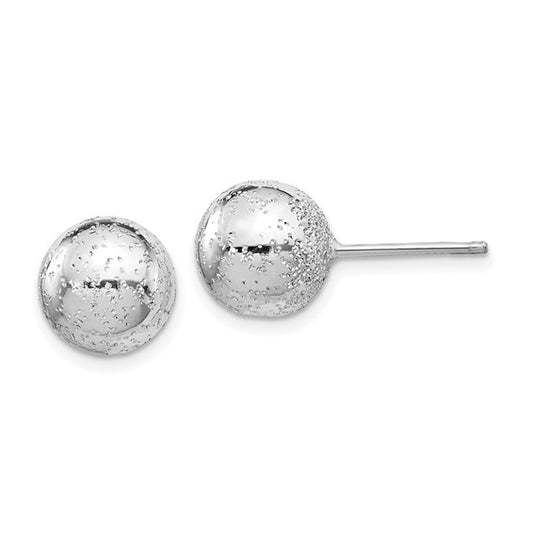 Leslie's Sterling Silver Rhod Radiant Essence 10mm Ball Post Earrings