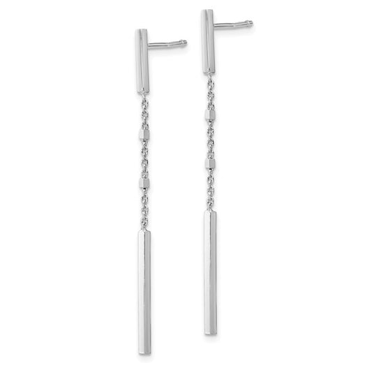 Leslie's Sterling Silver Rhodium-plated Polished Post Dangle Earrings