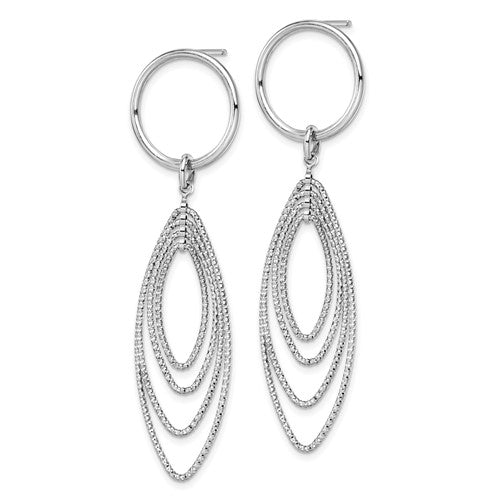 Leslie's Sterling Silver Rhodium-plated Post Dangle Earrings