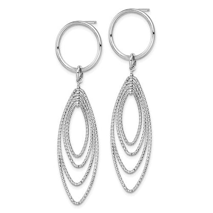 Leslie's Sterling Silver Rhodium-plated Post Dangle Earrings