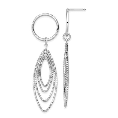 Leslie's Sterling Silver Rhodium-plated Post Dangle Earrings