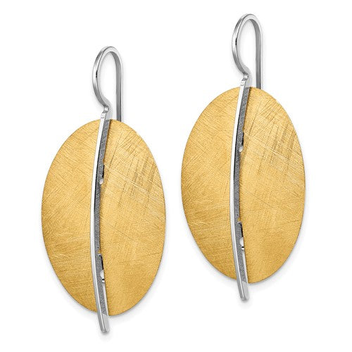 Leslie's Sterling Silver Radiant Essence Rhod-pl Gold-tone Dangle Earrings