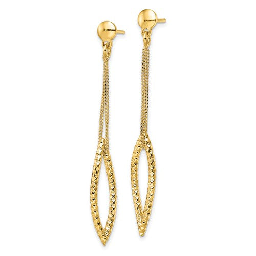 Leslie's Sterling Silver Gold-plated D/C Post Dangle Earrings