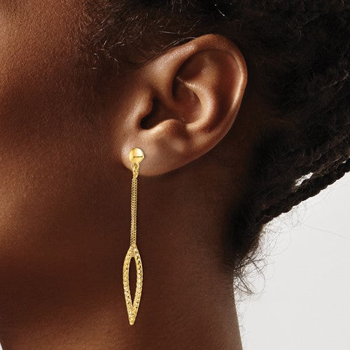 Leslie's Sterling Silver Gold-plated D/C Post Dangle Earrings