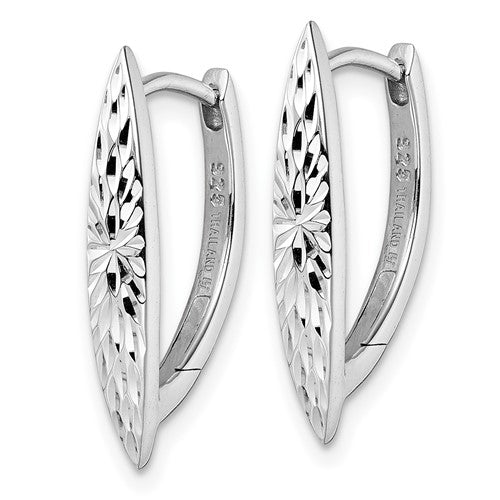 Leslie's Sterling Silver Rhod-plated D/C Hoop Earrings