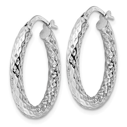 Leslie's Sterling Silver Rhod-plated Polished D/C Hoop Earrings