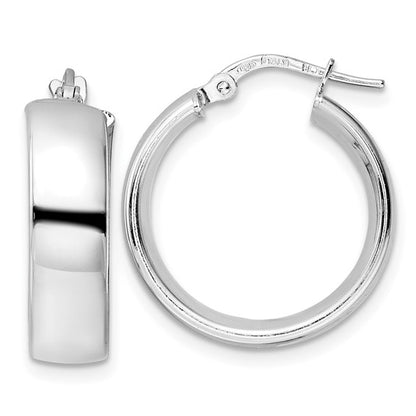 Leslie's Sterling Silver Rhod-plated Polished Hoop Earrings