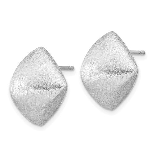 Leslie's Sterling Silver Rhodium-plated Etched Square Post Earrings