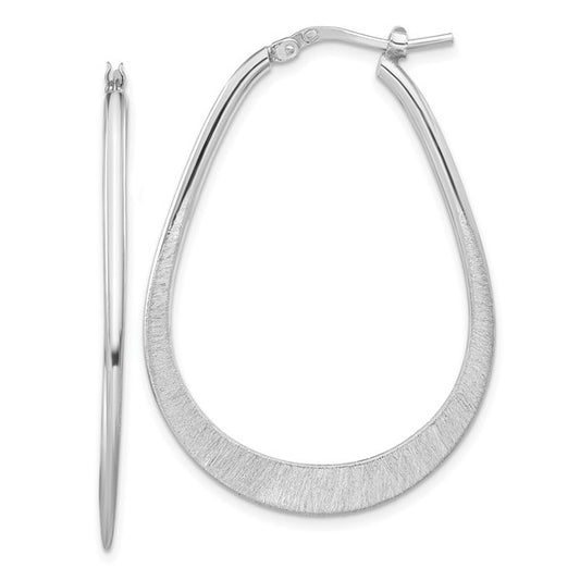 Leslie's Sterling Silver Rhodium-plated Etched Hoop Earrings