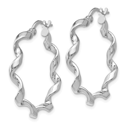 Leslie's Sterling Silver Polished Twisted Hoop Earrings