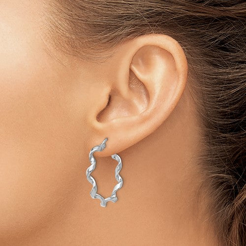 Leslie's Sterling Silver Polished Twisted Hoop Earrings