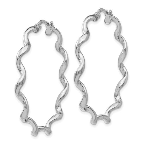 Leslie's Sterling Silver Polished Twisted Hoop Earrings